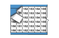 Consecutive Numbers Wire Marker Card (B-500; Black on White; 150-174; 1.50" (38 mm); Matte Repositionable Vinyl Cloth) main image