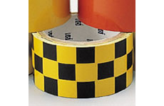Reflective Stripes, Checks & Color Tape (B-957; Black and Yellow; (black & yellow checks); Reflective Tape) main image