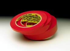 Scotch(R) Cellophane Tape 650 Red, 1 1/2 in x 72 yd, 12 per box 2 boxes per case Boxed main image