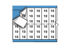 Solid Numbers Wire Marker Card (B-500; Black on White; 10; 0.75" (19 mm); Matte Repositionable Vinyl Cloth) main image