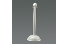 Bradylink® Solid Color Warning Posts - Large (White; Polyethylene Base and Top, Polystyrene Post) main image