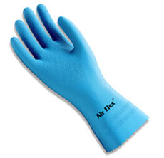 Air Flex™; 12 3/4" length, blue, foam lining, recessed diamond grip, pinked cuff; Size 9 main image