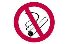 Prohibition Labels (No Smoking; 2" H x 2" W; Prohibition) main image