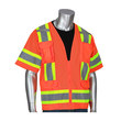 Picture of PIP 303-0500M Orange Large Polyester Mesh/Solid High-Visibility Vest (Main product image)