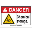 Picture of Brady B-401 Plastic Rectangle White English Chemical Storage Sign part number 144877 (Main product image)