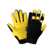 Picture of Global Glove Thunder Glove SG7700IN Black/Yellow Large Deerskin Leather/Rubber/Spandex Mechanic's Gloves (Main product image)