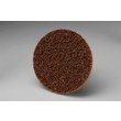 3M Scotch-Brite SC-DR Roloc TR Surface Conditioning Quick Change Disc: A sanding disc with a brown surface and maroon backing, on a white background. (Main product image)