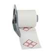 Picture of Brady Red on White Abrasion-Resistant, Chemical-Resistant Vinyl Thermal Transfer M7-37-7569-CLP4B Die-Cut Thermal Transfer Printer Label Roll (Main product image)