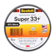 3M Scotch Super 33+ 33-3/4X76FT-1 Black Electrical Tape: A roll of black electrical tape on a white background, with the product name and details in black and white text. (Main product image)