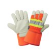 Picture of Global Glove Premium-Grade 2950HV Hi-Vis Orange Large Leather Cowhide Cold Condition Gloves (Main product image)