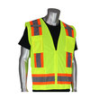 Picture of PIP 302-0500LY Lime Yellow Medium Polyester Mesh/Solid High-Visibility Vest (Main product image)