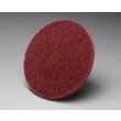 3M Scotch-Brite HS-DR Roloc TR Quick-Change Disc: A sanding disc with a brown surface and maroon backing, on a white background. (Main product image)