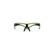 Picture of 3M SecureFit 400 SF401XAS-GRN Clear Black and Green Universal Polycarbonate Safety Glasses (Main product image)