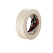 3M 201 Tan General Purpose Masking Tape - The image shows a roll of tan-colored masking tape with a 1 inch width and 55 meter length. The tape is designed for use in general purpose masking applications and has a medium adhesion level. (Main product image)