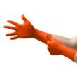 Picture of Ansell TouchNTuff 93-800 Orange Large Nitrile Rubber Powdered Full Fingered Disposable Exam Gloves (Main product image)