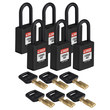 Picture of Brady SafeKey - NYL-BLK-38PL-KD6PK Safety Padlock (Main product image)