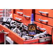 A photo of a bottle of GorillaPro AT75 blue medium strength threadlocker in a tool chest next to hand tools. (Product image)