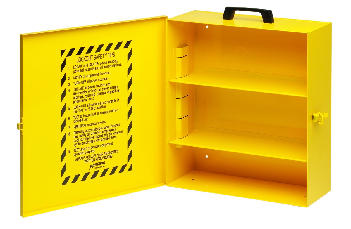 Brady Prinzing Yellow Metal Lockout Device Station - 14 in Width - 16 in Height - 754476-45533