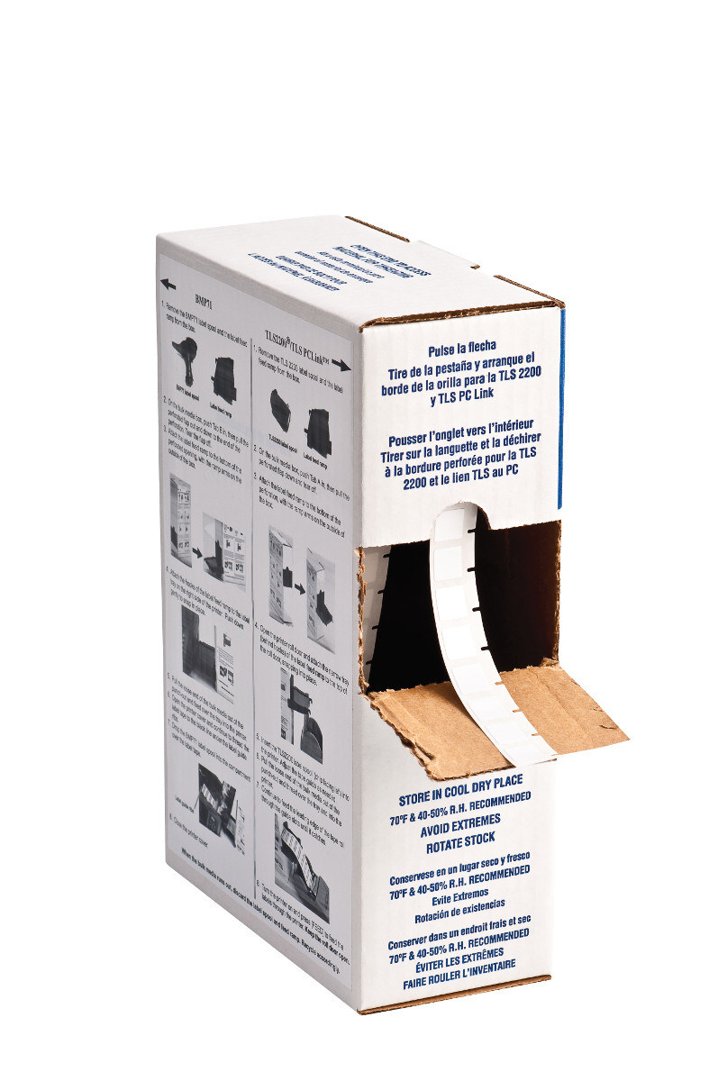 Brady BPTL-7-423 Die-Cut Printer Label Roll - 0.5 in x 1/2 in - Polyester - White - B-423 - 64389
