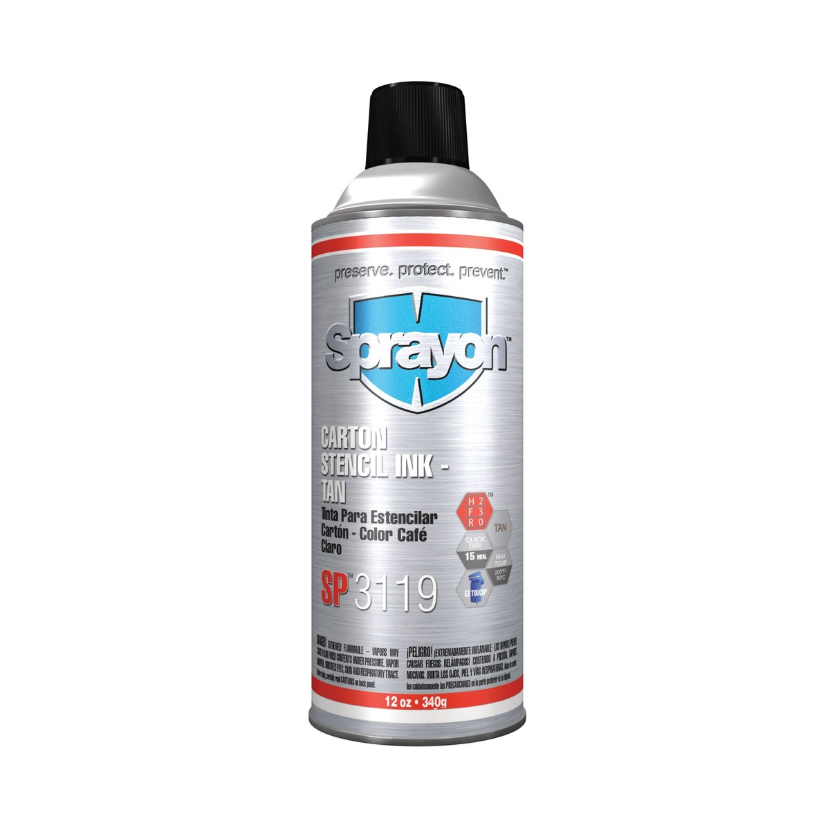 Sprayon 31194 Tan Stencil Ink - 12 oz Aerosol Can - 12 oz Net Weight - 93119