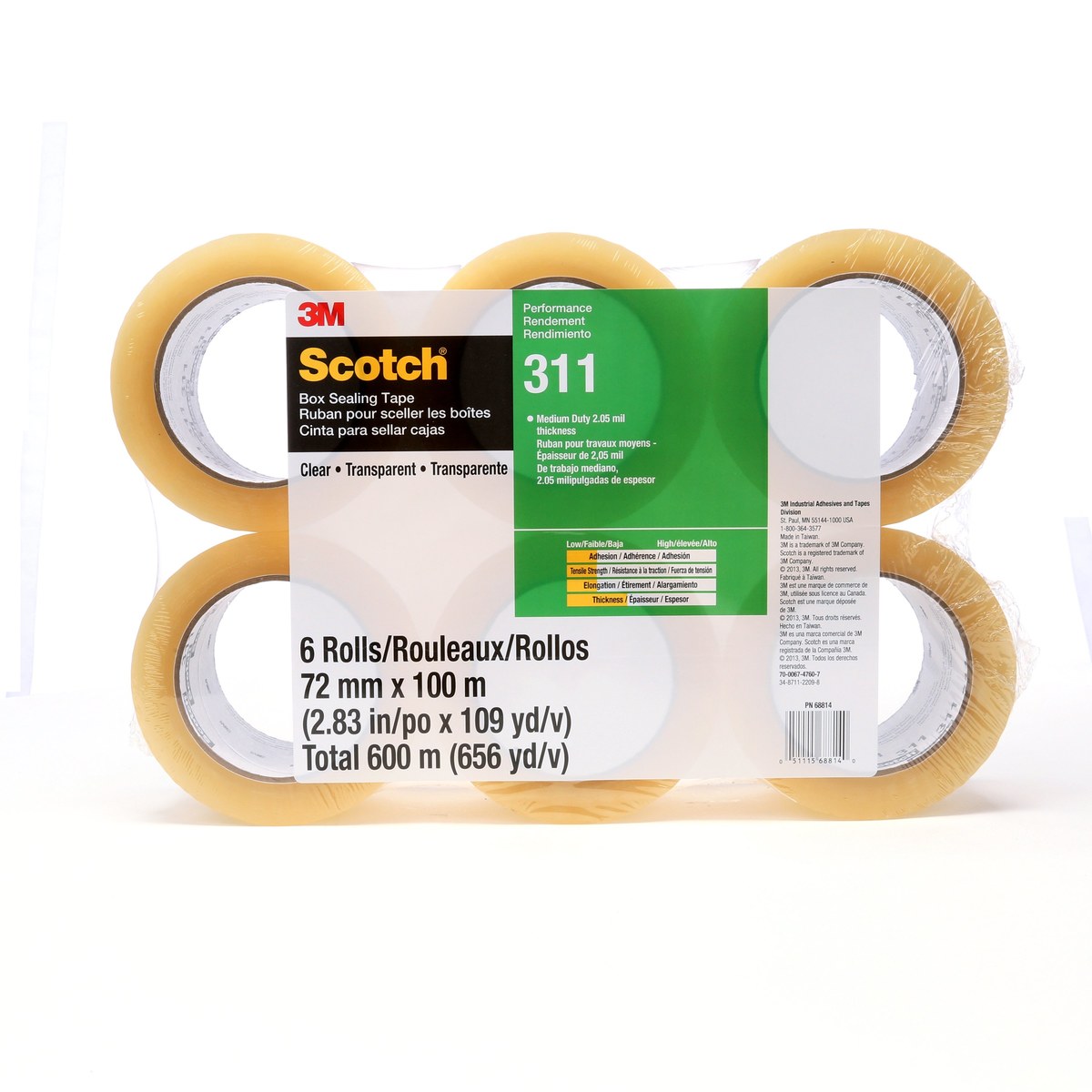 3M Scotch Box Sealing Tape 311 Clear 72 mm x 100 m