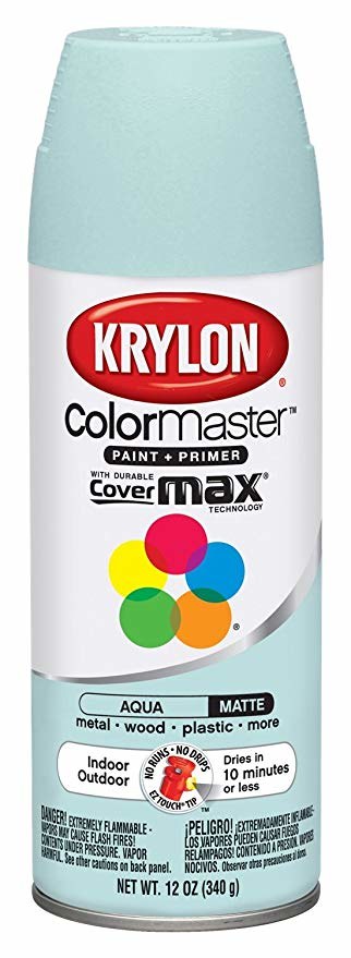 Krylon Colormaster Spray Paint K05357307 Matte Aqua 12 Oz Rshughes Com