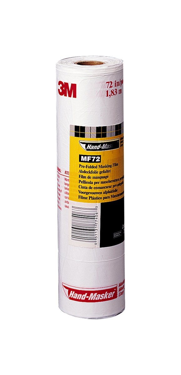 3M Hand-Masker Clear Masking Film - 72 in Width x 90 ft Length x .375 mil Thickness - 77406