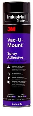 3M Vac-U-Mount 6096 Spray Adhesive Clear Aerosol 16.1 fl oz Aerosol Can - 30072 - 15.9 oz Net Weight
