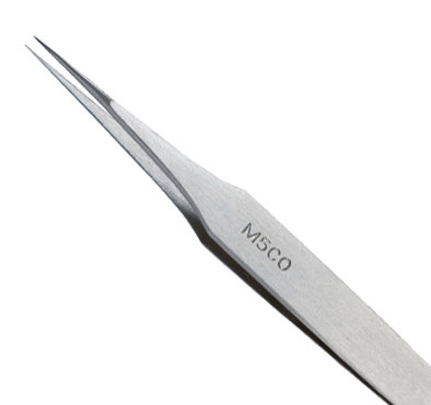Excelta Five Star Utility Tweezers - Straight Tapered Ultra Fine Point Tip - 0.002 in Tip Width - 3 1/8 in Length - 0.001 in Thick - M-5-CO