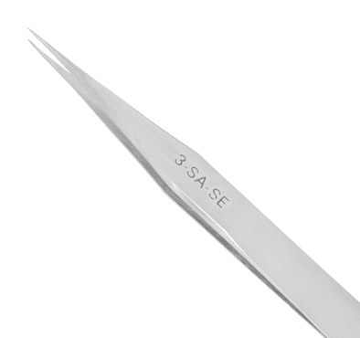 Excelta One Star Utility Tweezers - Stainless Steel Straight Very Fine Point Tip - 4 3/4 in Length - 3-SA-SE