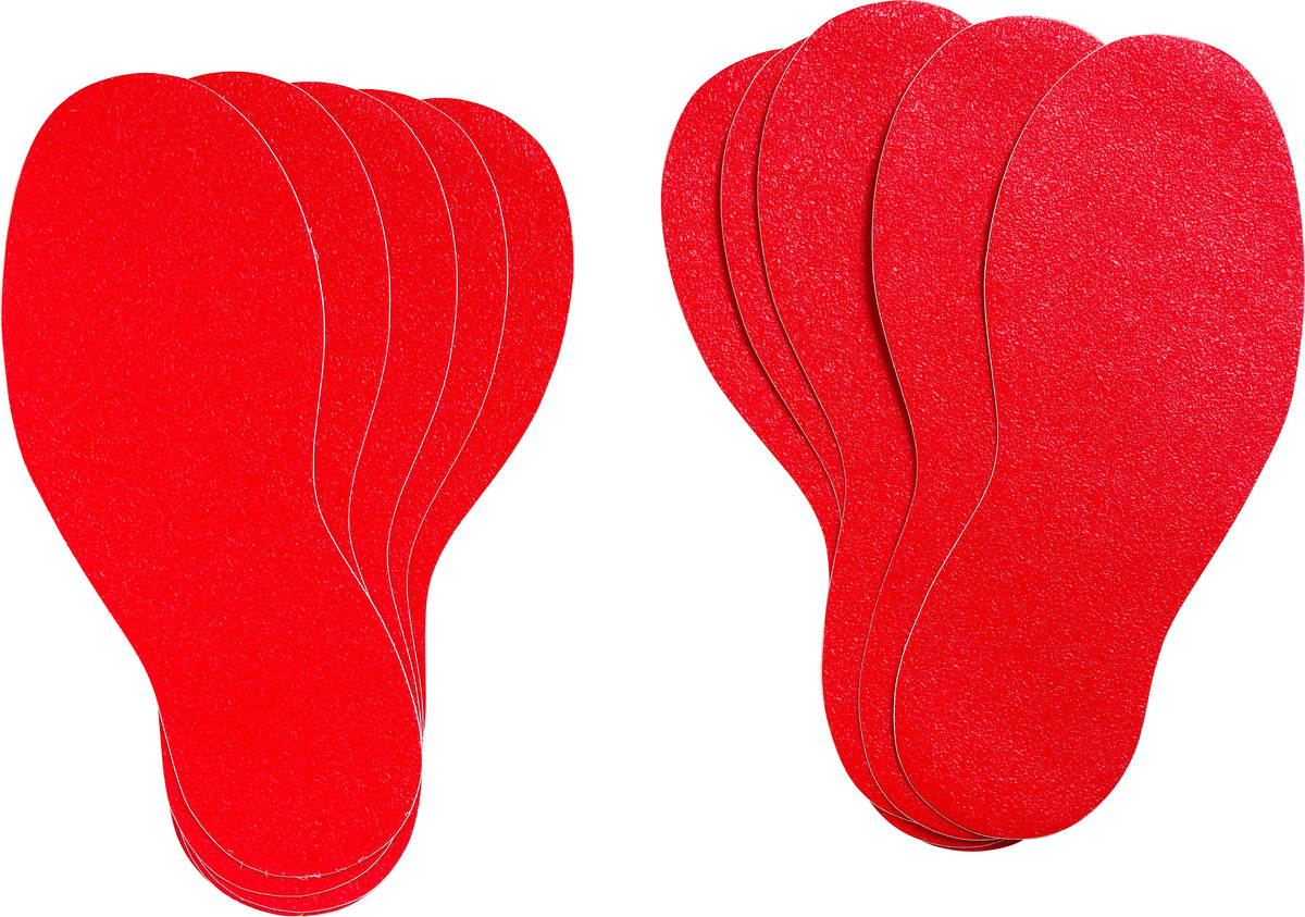 Brady 31553 Footprint Marking Label - 3 3/4 in x 11 7/8 in - Vinyl - Red