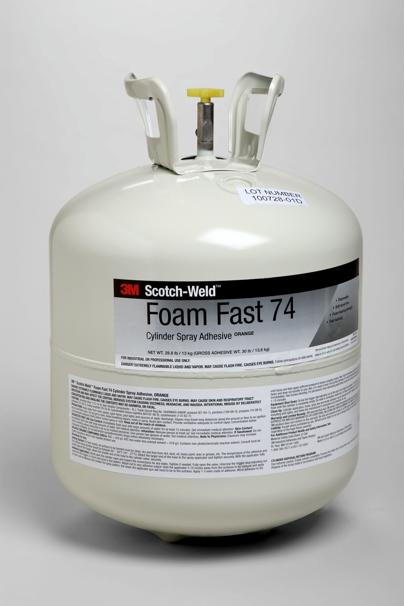 3M Foam Fast 7000046582 Spray Adhesive Orange Foam 28.8 lb Cylinder - 49158