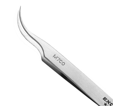 Excelta Five Star Utility Tweezers - Curved Very Fine Point Tip - 0.003 in Tip Width - 3 1/8 in Length - 0.002 in Thick - M-7-CO