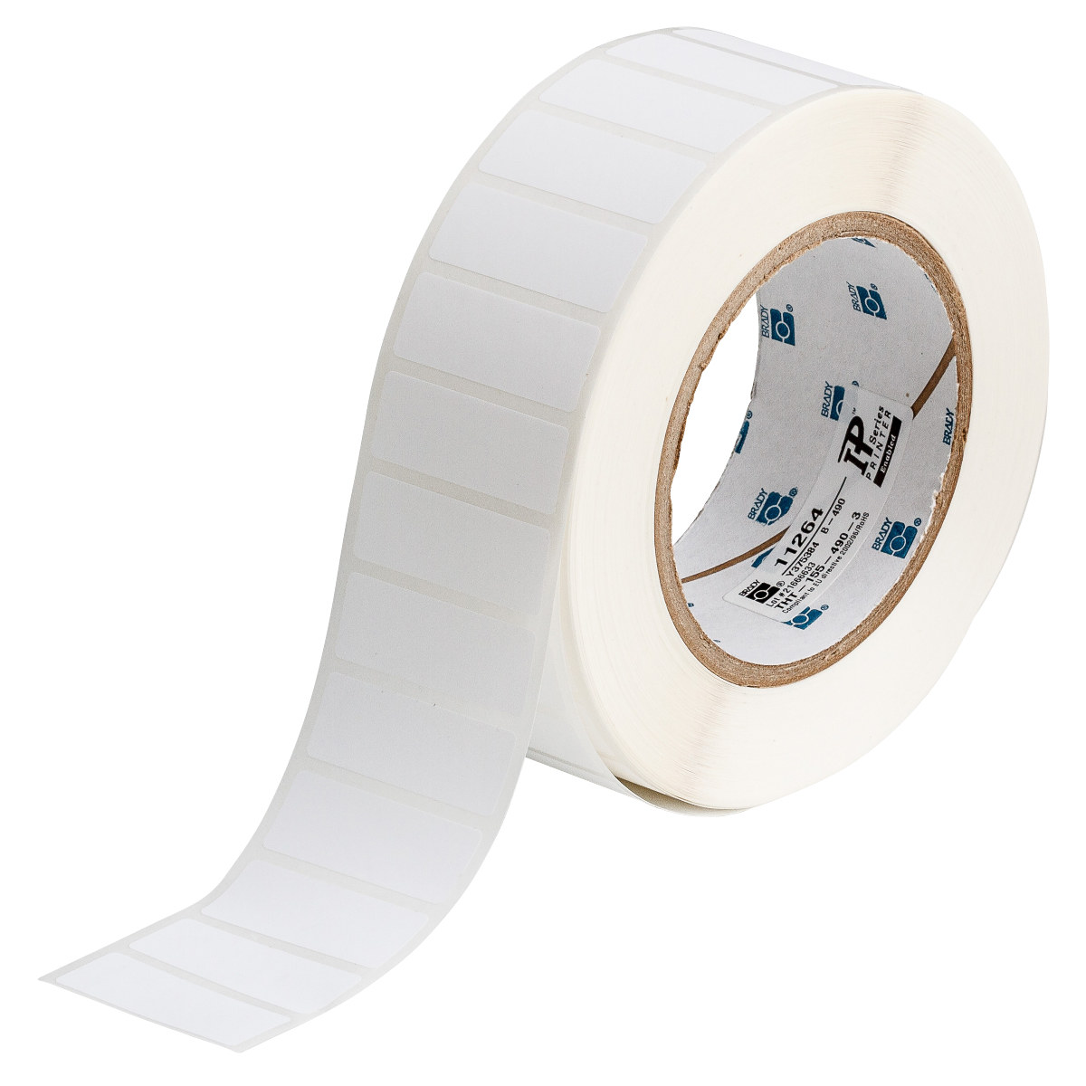 Brady Freezerbondz THT-155-490-3 Die-Cut Printer Label Roll - 1.625 in x 0.6 in - Polyester - White - B-490 - 11264