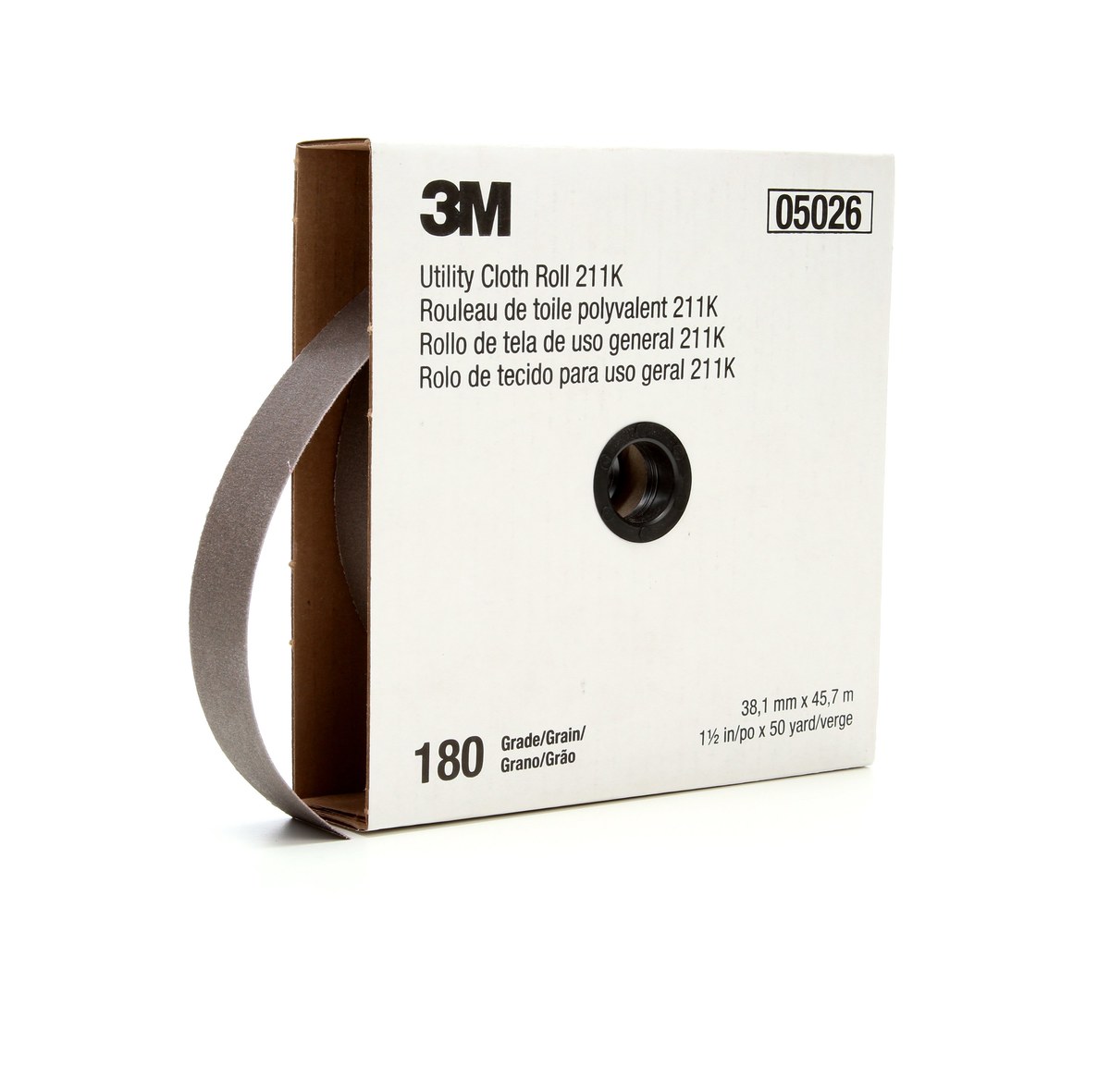 3M 211K Shop Roll 05026 - 1 1/2 in x 50 yd - Aluminum Oxide - 180 - Very Fine