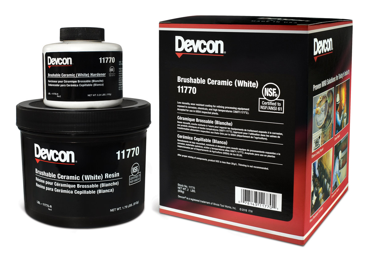 Devcon 17602 White Ceramic Epoxy - Liquid 2 lb Tub - 5.6:1 Mix Ratio - 11770