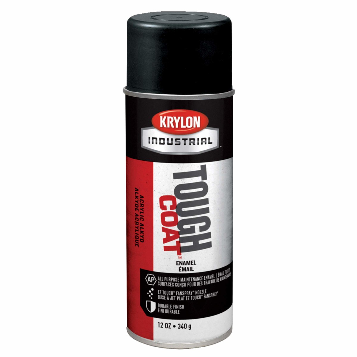 Krylon Industrial Tough Coat 17709 OSHA Black Gloss Acrylic Enamel Paint - 16 oz Aerosol Can - 12 oz Net Weight - 91770
