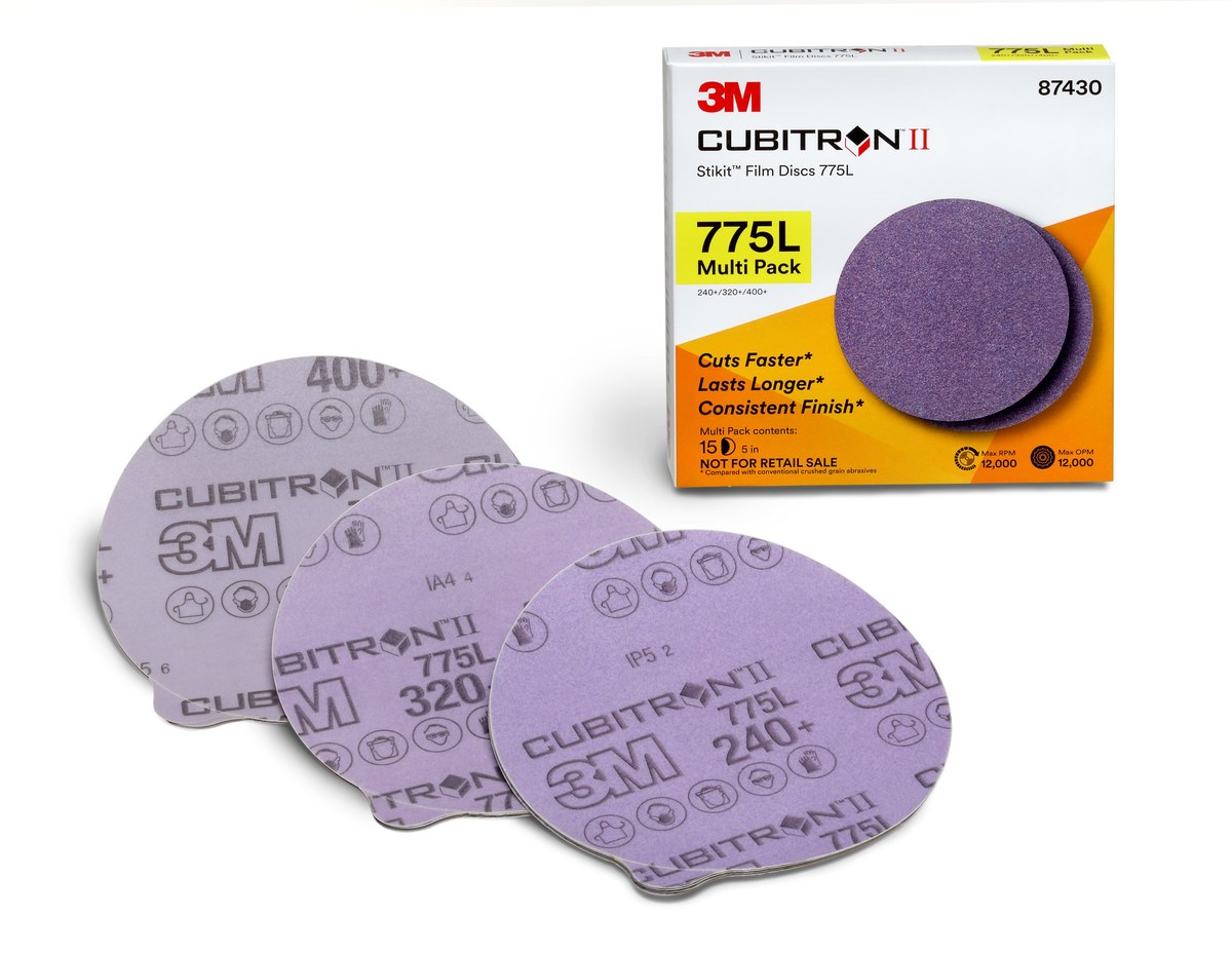 3m Hookit Cubitron Ii Clean Sanding 775l Hook Loop Disc Multi Pack 87430 Ceramic Aluminum Oxide 5 In 240 320 400 Rshughes Com
