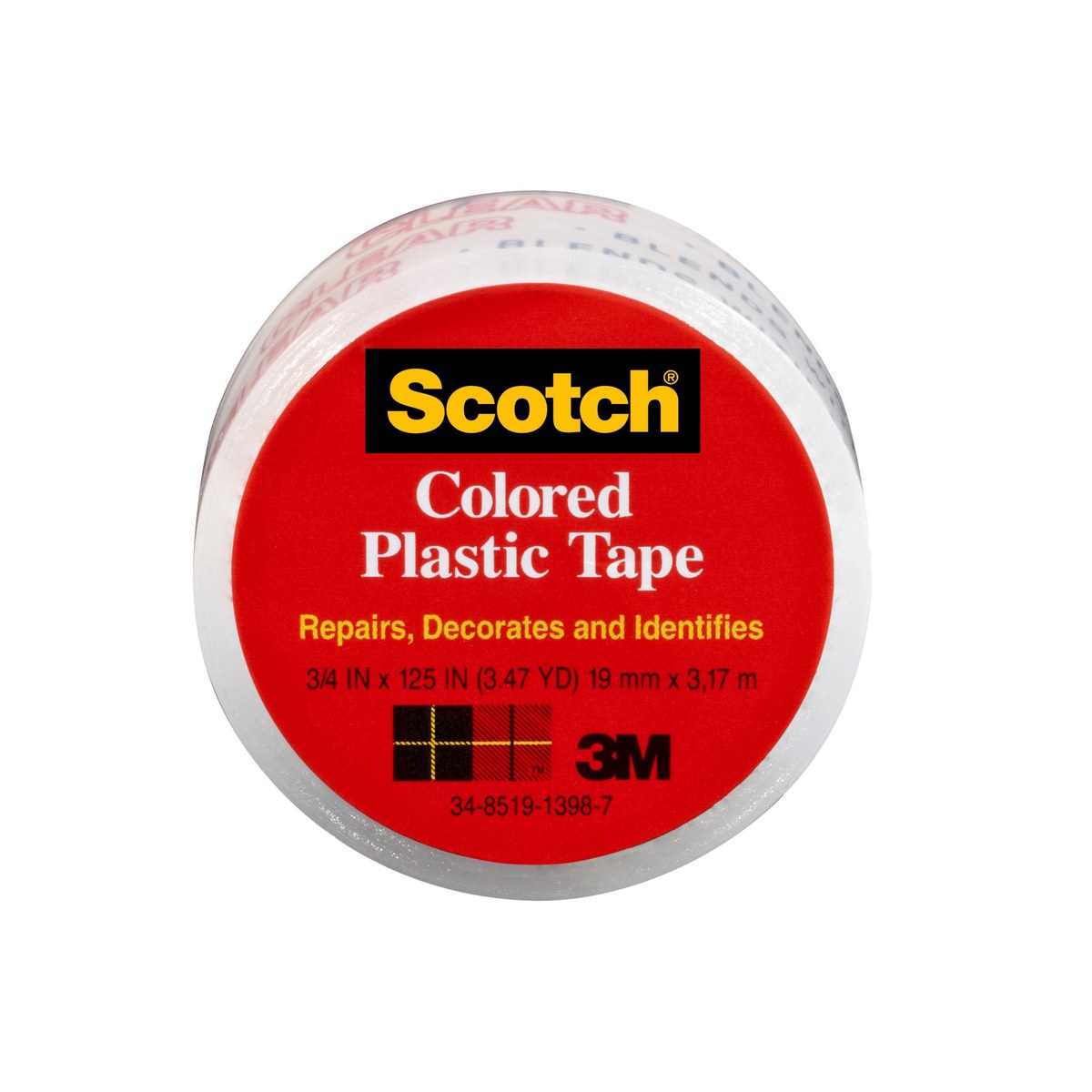 3M Scotch 190CL Clear Marking Tape - 3/4 in Width x 125 in Length - 00006