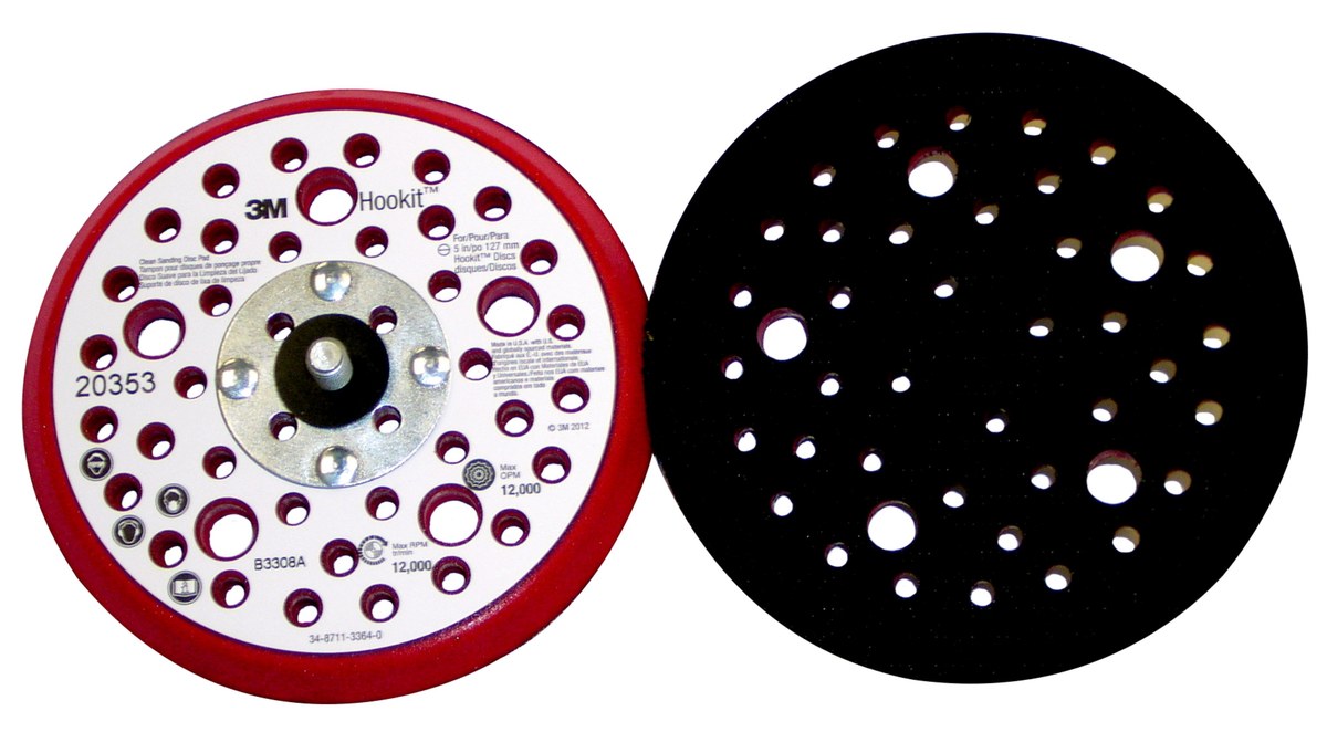3M Hookit Disc Pad - Hook & Loop Attachment - 5 in Diameter - 20353