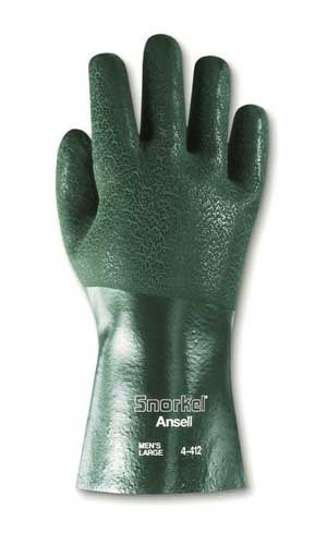 Ansell Snorkel 4-414 Green 9 Chemical-Resistant Gloves - 14 in Length - Rough Finish - 211229