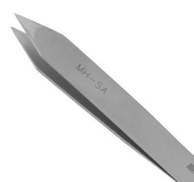 Excelta Three Star Utility Tweezers - Stainless Steel Straight Strong Point Tip - 0.02 in Tip Width - 3 1/2 in Length - 0.01 in Thick - M-H-SA