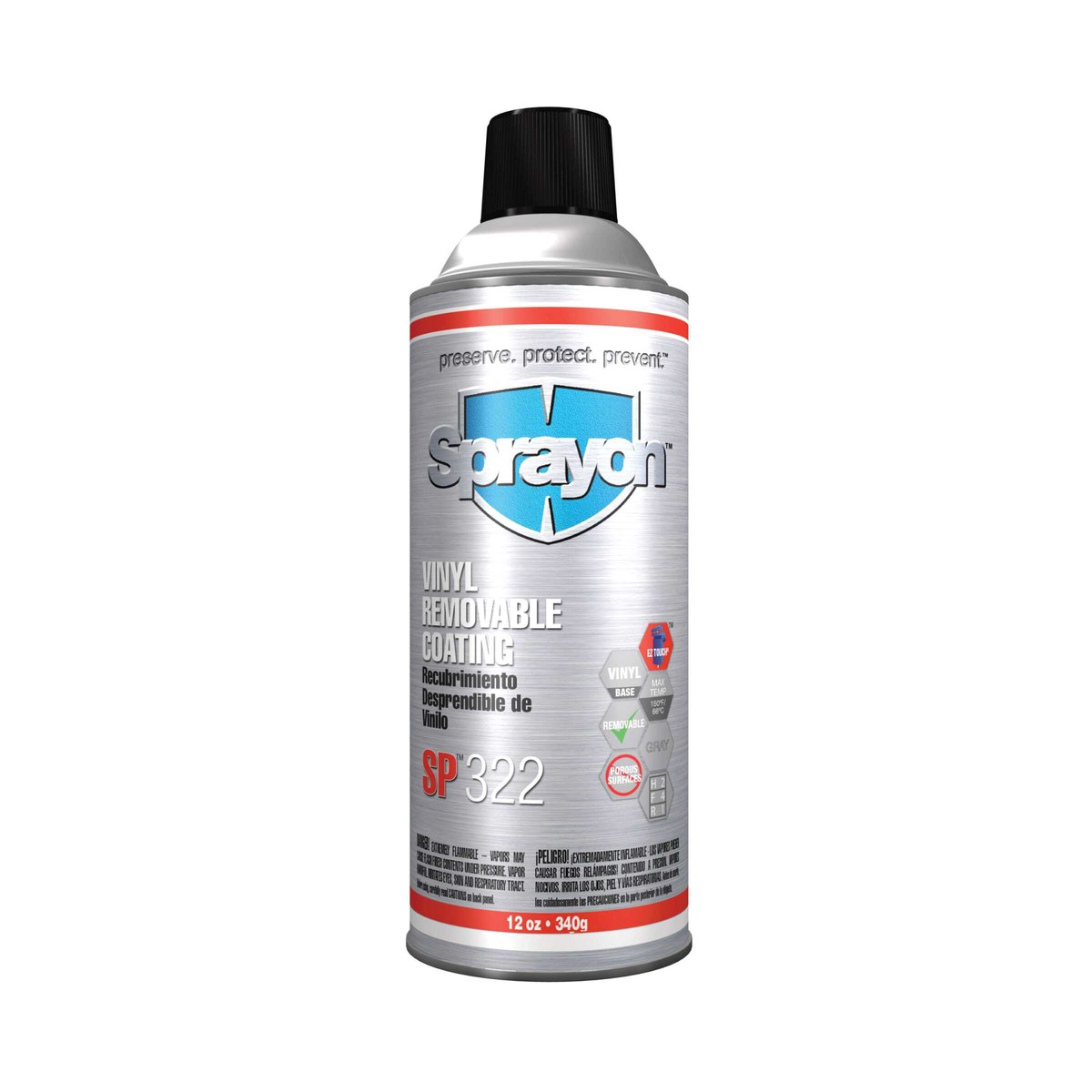 Sprayon SP322 Light Gray Overspray Protective Coating Spray 12 oz