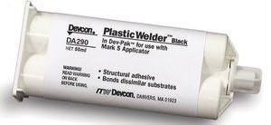 Devcon Plastic Welder Black Two-Part Methacrylate Adhesive - 47 ml Cartridge - 078143-DA290