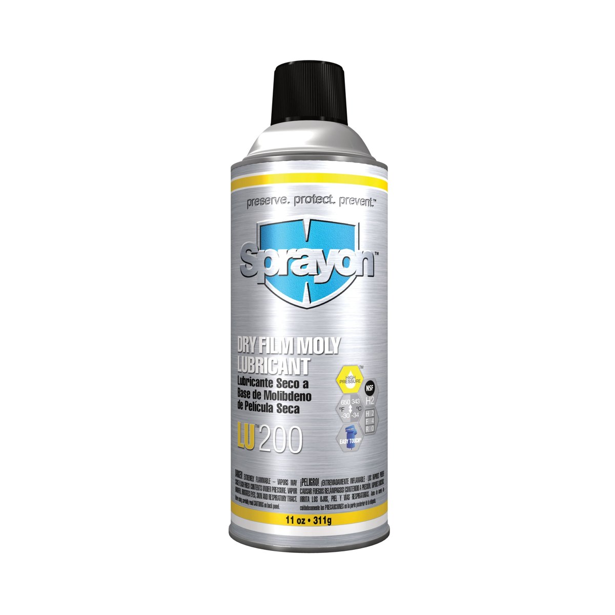 Sprayon LU 200 Dry Film Anti-Seize Lubricant - 11 oz Aerosol Can - 11 oz Net Weight - Food Grade - 90200