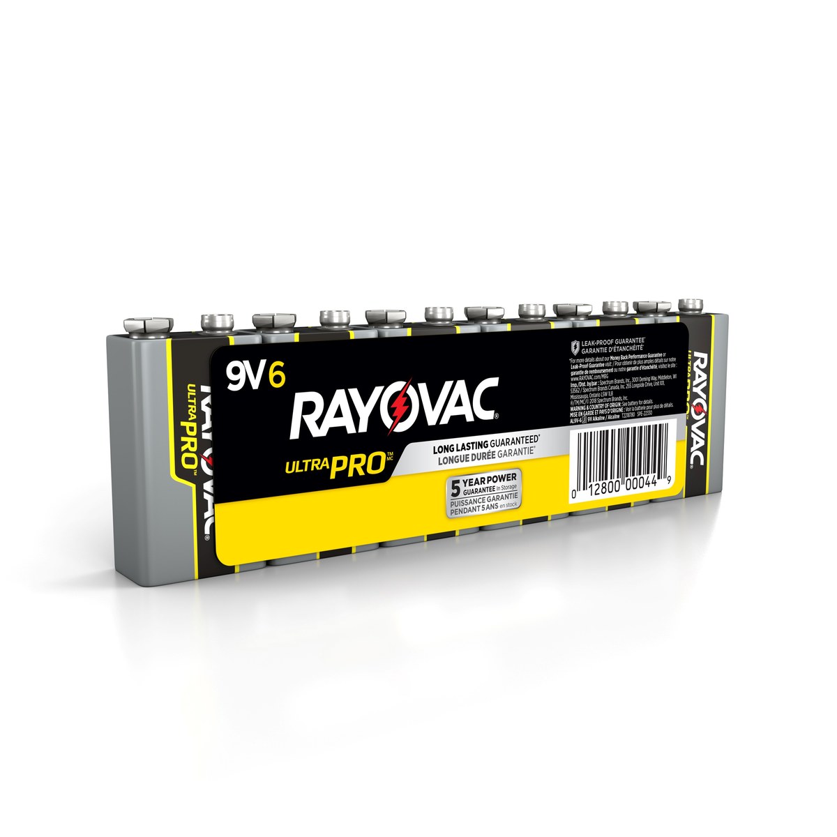 Rayovac UltraPro AL9V-6J Standard Battery - 9V - Alkaline - 00044