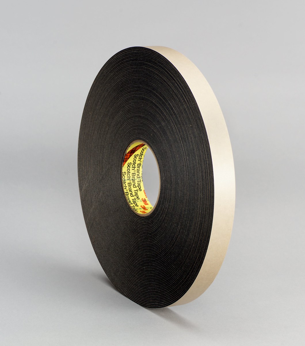 3M 4496B Black Double Coated Foam Tape - 1 in Width x 36 yd Length - 1/16 in Thick - 30423