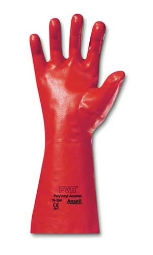 Ansell 15-552 Red 8 Chemical-Resistant Gloves - 12 in Length - Smooth Finish - 214366