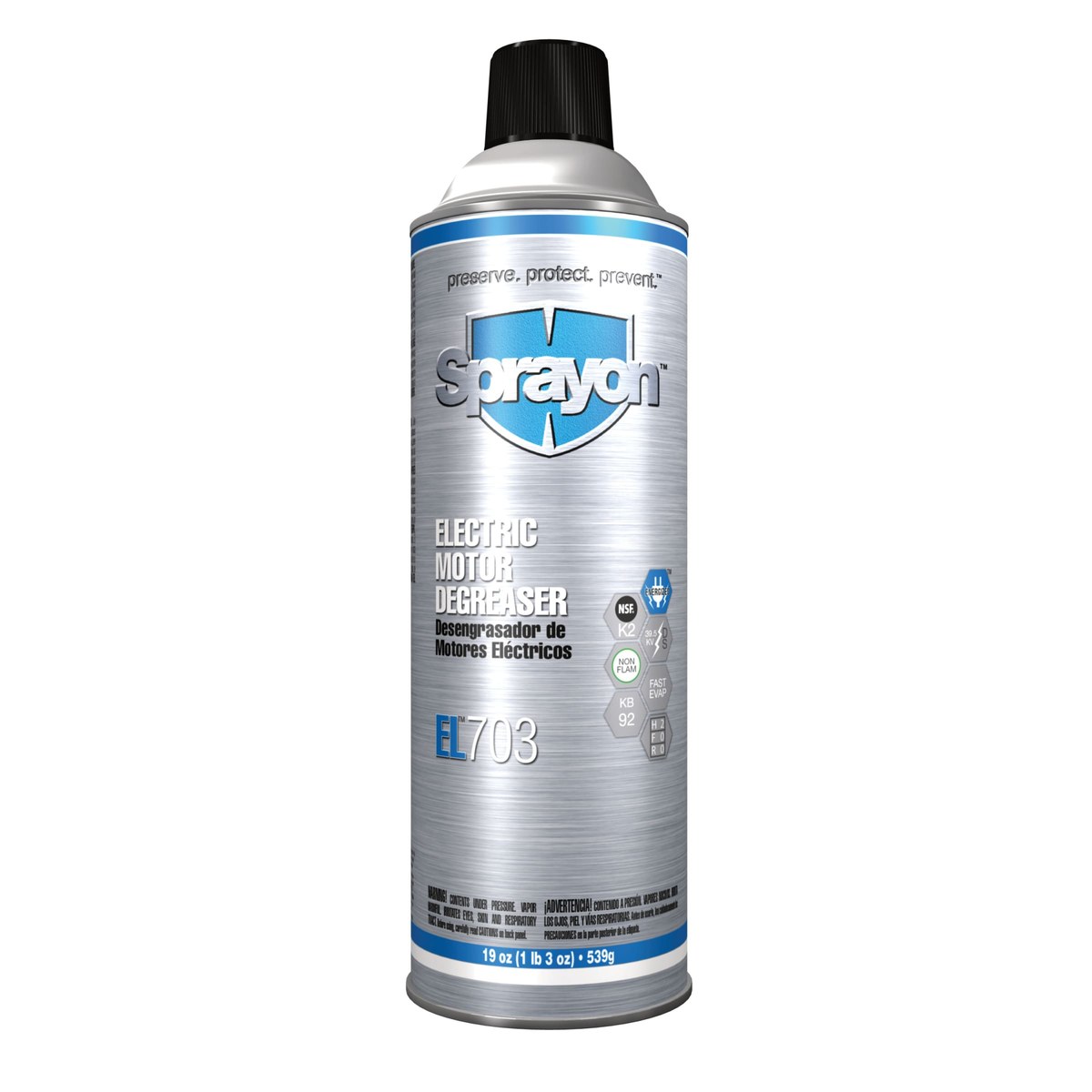 Sprayon EL703 Degreaser - Spray 19 oz Aerosol Can - 19.3 oz Net Weight - 90703