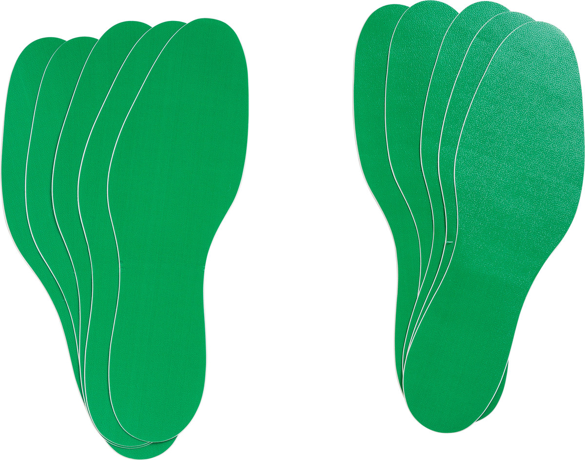 Brady 31551 Footprint Marking Label - 3 3/4 in x 11 7/8 in - Vinyl - Green